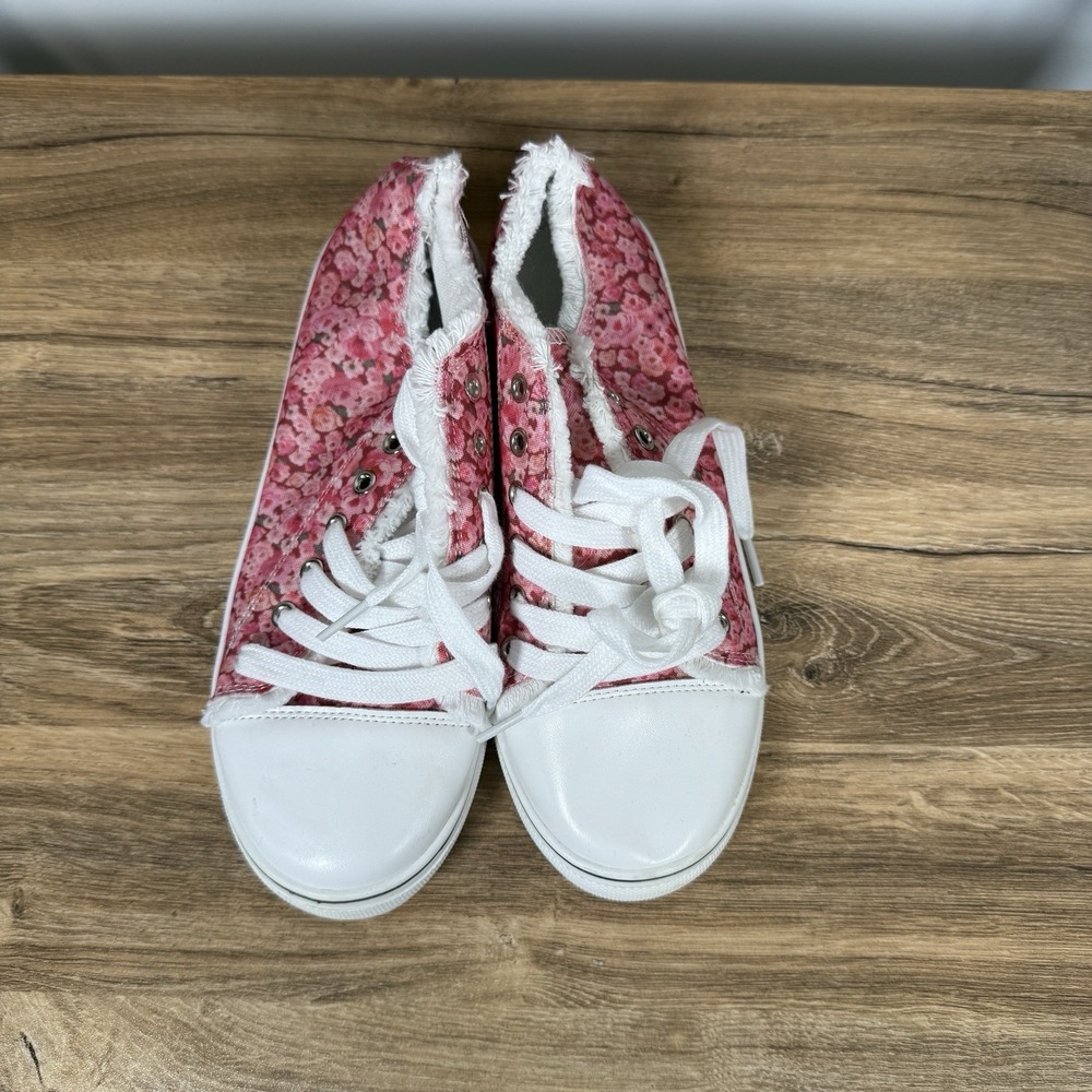 Unbranded Pink Patterned Round Cap Top Canvas Sneaker‎ Floral Size 39 Casual - Picture 6 of 7